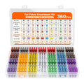 360pcs Of Blade Fuse Assortment Kit,160 Mini Blade Fuses + 90 Standard  Fuses + 50 Micro Fuse + 60 Micro2 Fuses (2A -40A)