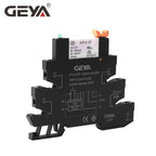 10PCS GEYA Din Rail Slim Relay Module HF-41F Integrated PCB Mount Power Relay With Relay Holder 12V 24V 48V 110V 230V 6.2mm