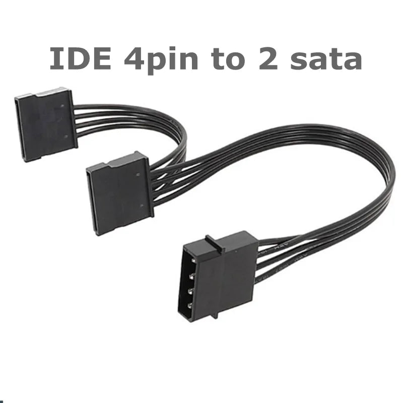 Molex 4 Pin Male to SATA Female Power Supply Cable,15 Pin SATA Power Splitter Converter Adapter Cable Hard Drive HDD SSD Cable