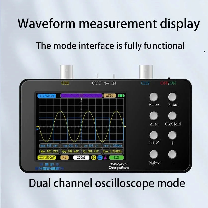 50M SCO2 Dual-Channel Digital Oscilloscope 10MHz Sampling Rate 2.5 KSA/s Analog Bandwidth Automatic PWM Electronic Repair Tool