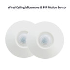 1/2pc Wired Ceiling Microwave+PIR Motion Sensor Motion Detector Alarm 360° Detection Movement Alarm Pet Immune for Home Security