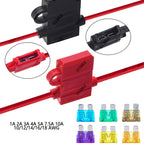 1A 2A 3A 4A 5A 15A-50 ATC Medium Blade Waterproof Fuse Holder For Automobile 32V 18/16/14/12/10AWG Standard Fuse Insert 7.5A 10A