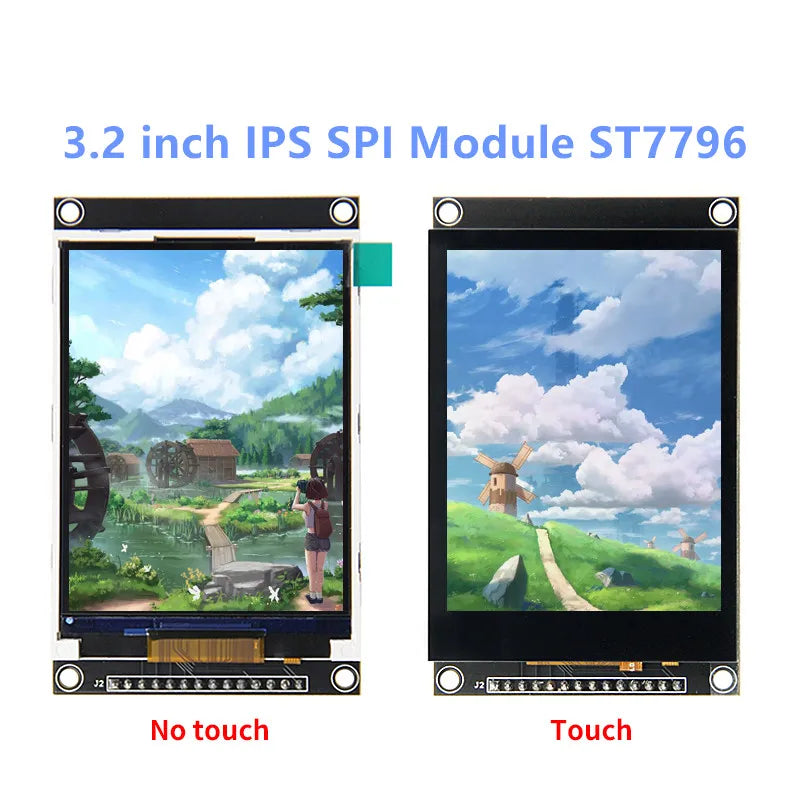 3.2-inch SPI serial port TFT LCD Capacitive touch screen Display module 240*320 IPS version black