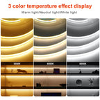 DC 5V COB LED Strip Light With USB 2PIN Wire DC Plug 8MM 320LED High Density Flexible Tape 3000K 4000K 6000K Warm Natural White