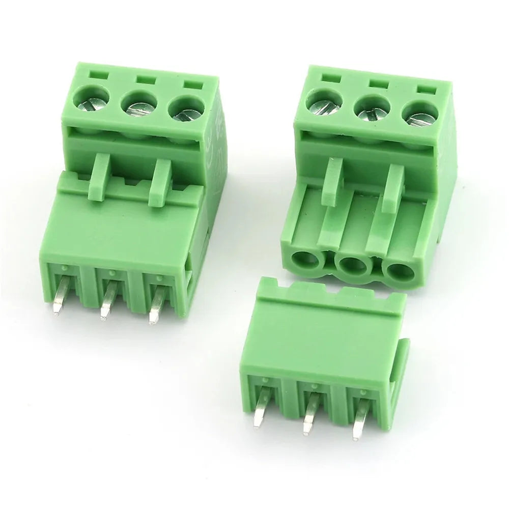10 Sets 3Pin Terminal Plug Type 300V 10A 5.08mm Pitch Connector PCB Screw Terminal Block