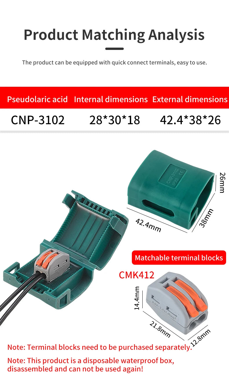 JINH IP68 Mini Gel Wire Connector Junction Box Waterproof 2 3 5 Ports Outdoor Easy Universal Wiring Rainproof Terminal Blocks