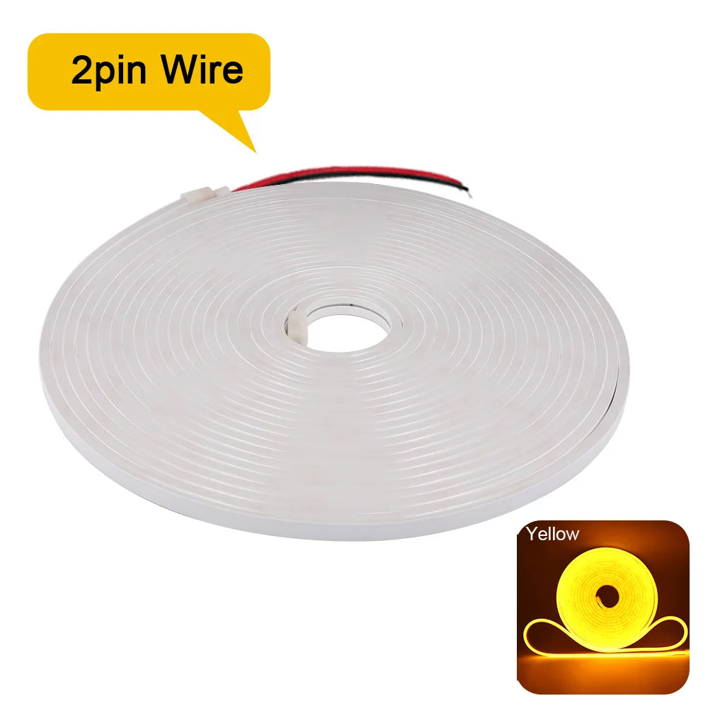 DC 12V 24V LED Neon Strip Light Neon Sign Waterproof Silicone Rope Lights Flexible Lamp Home Decoration with 2pin Wire 9 Colors