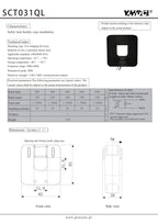 QL Series SCT031QL Input 100A 200A 300A 400A 500A 600A Output 0.333V/0.1A Accuracy 1% Split Core Current Transformer