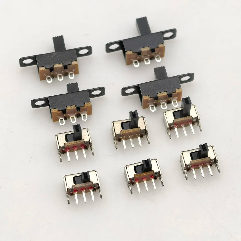 20Pcs SPDT 1P2T Slide Switch Mini Toggle Switch 2 Position 3 Pin On-Off DIP for DIY Power Electronic Projects PCB DC 50V 0.5A