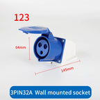 1 PCS 32A Aviation Industry Plug Socket Connector 3P/4P/5P IP44 Waterproof Surface Installation Wireless Concealed Installation
