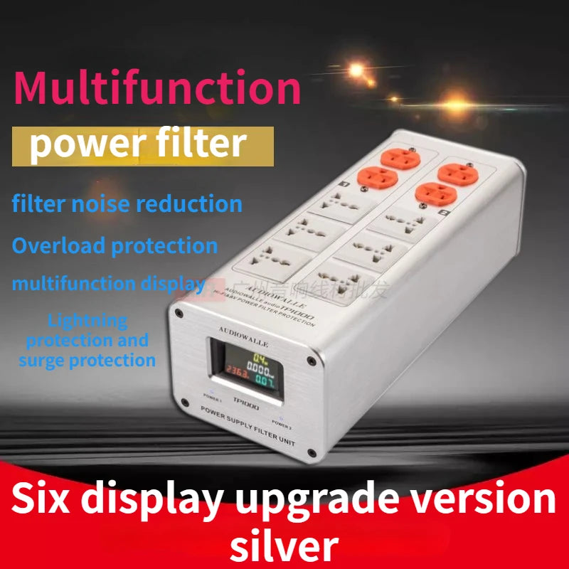 TP1000 Power Filter Socket Fever Audio Power Purifier Lightning Protection Surge Protection Filter Socket Power Bank
