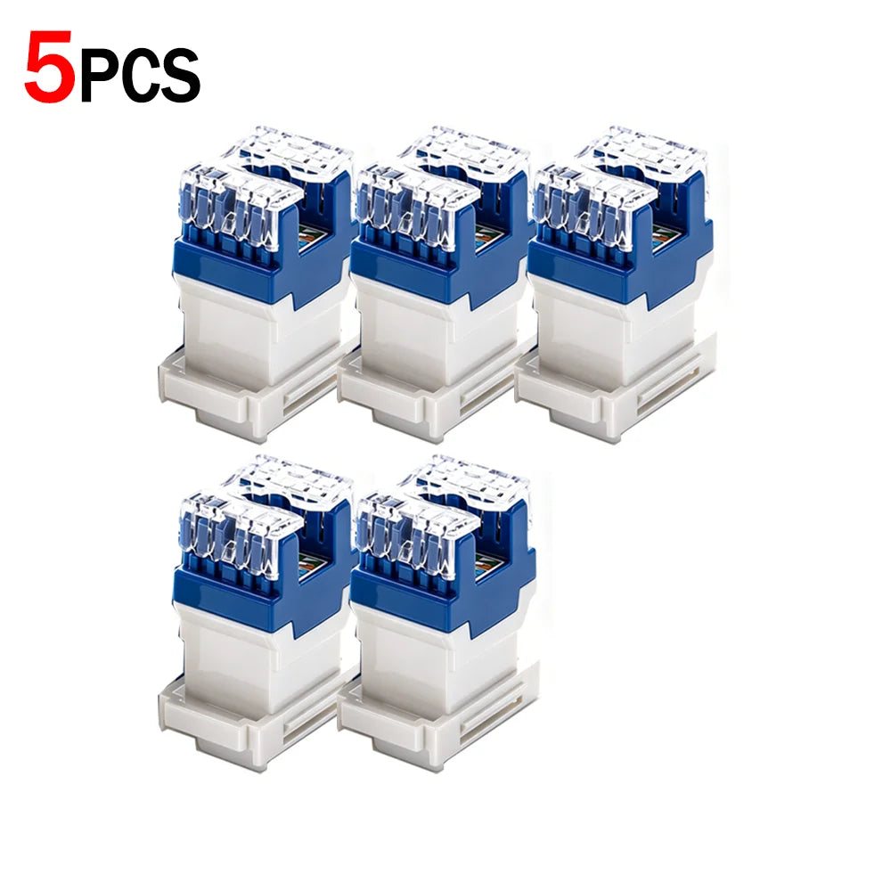 1-10Pack High-speed Cat6/Cat5 Keystone Jacks RJ45 Network Module with Dustproof Door Computer Network Cable Module Adapters