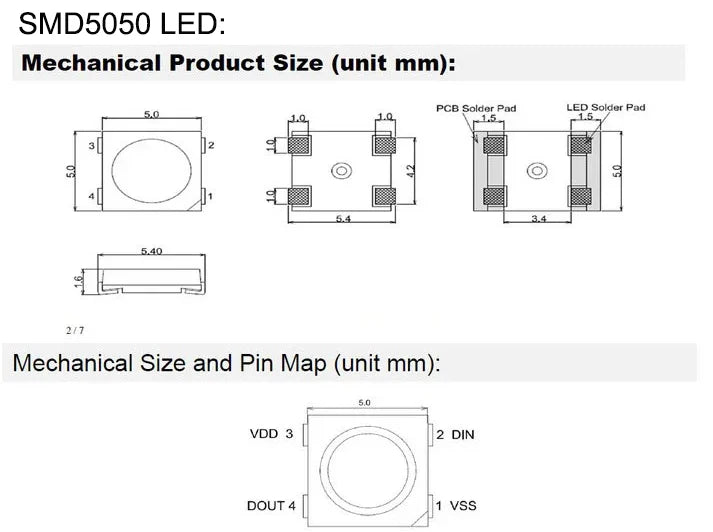 Individually Addressable SK6812 Mini 3535 5050 SMD RGB LED Chip Digital Pixels White/Black as WS2812B Leds DC5V 2~1500Pcs