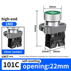 10Pcs 22MM Momentary symbols Push Button Switch 1NO1NC SPDT 10Amp 600V Metal Head Waterproof IP65,Control power button switch