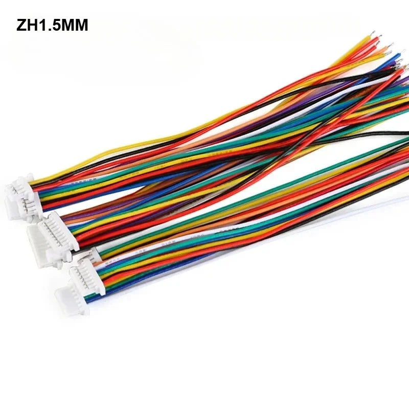 10pcs SH1.0/1.25 ZH1.5mm XH2.54/PH2.0mm Single Head Male Plug Connector 2P/3/4/5/6/7/8/9/10Pin 10cm 20cm Wire