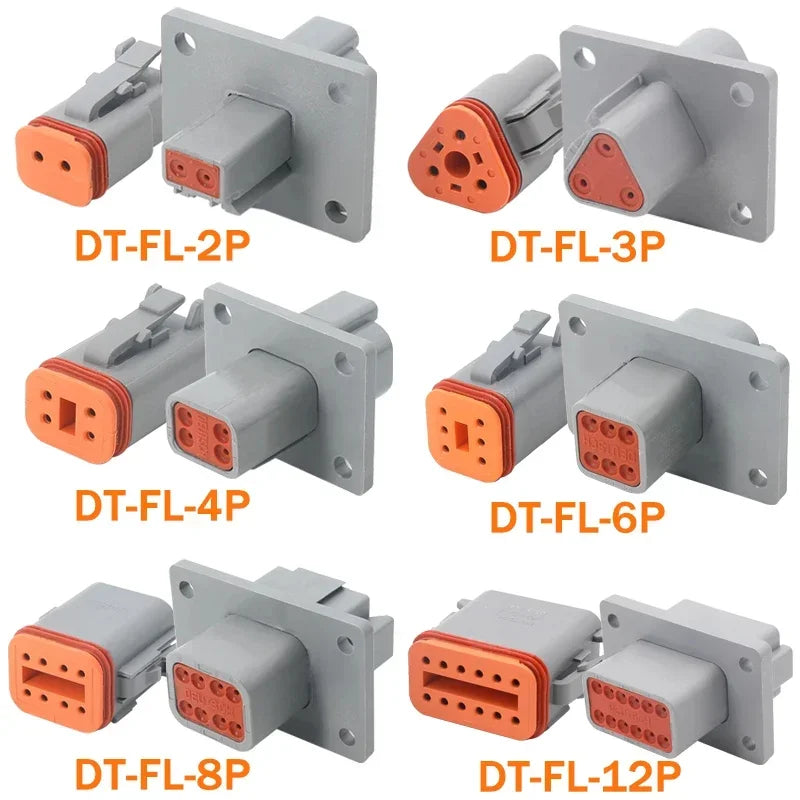 DEUTSCH DT/DTM/DTP/DTF Series IP68 Sealed Connector Kits | 2-12Pin Flange Mount for Auto/Truck/Marine Wiring Systems