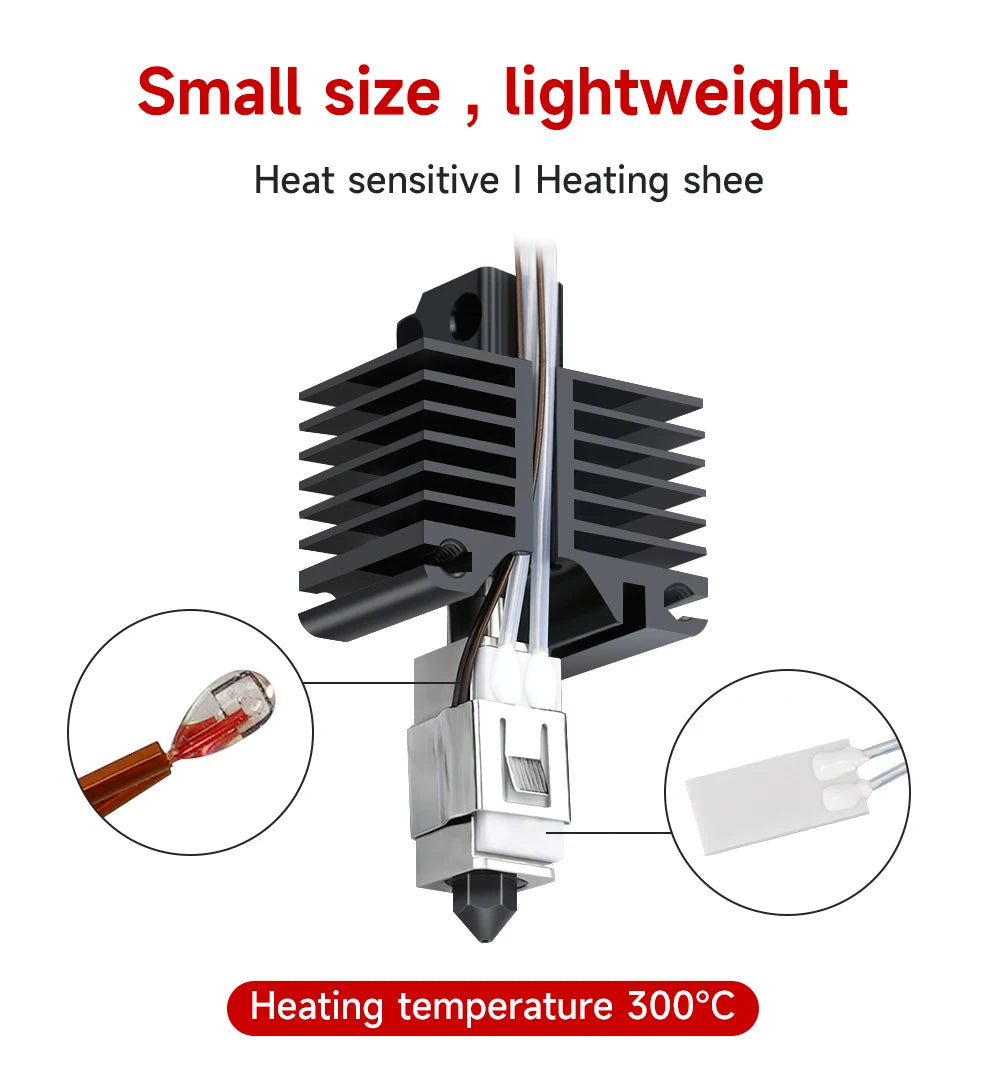 For Bambu Lab Hotend V2.0 V3.0 Kit X1C P1P Thermistor & Ceramic Heater Plate Hotend V3 Heater Cartridge 24V 50W 3D Printer Parts