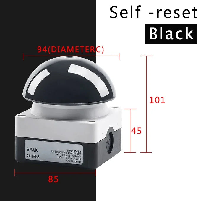 1/5/10 Pcs IP67 Waterproof Pedal Switch AC/DC 1NO+1NC Emergency Stop Self Reset Handle Foot Push Mushroom Push Button Switch