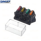 4/6/8/12 Way Car Fuse Box Car Fuse Holder Car Truck Auto Blade Fuse Box with 4/6/8/12 Fuses for 12V 24V ATO Standard Circuit