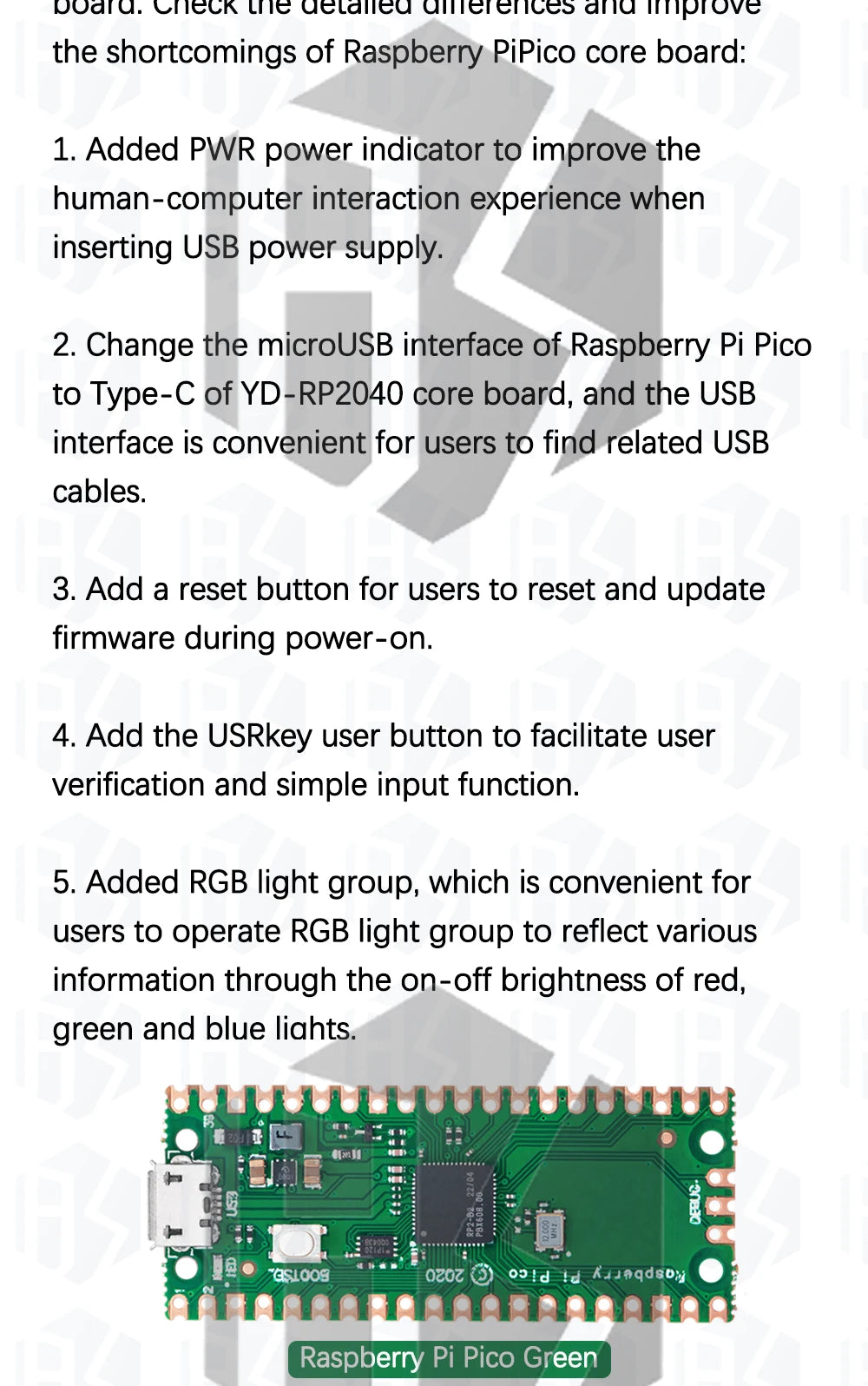 FOR aspberry Pi Pico Development Board A Low-Cost High-Performance Microcontroller Board RP2040 Cortex-M0+ Dual-Core ARM
