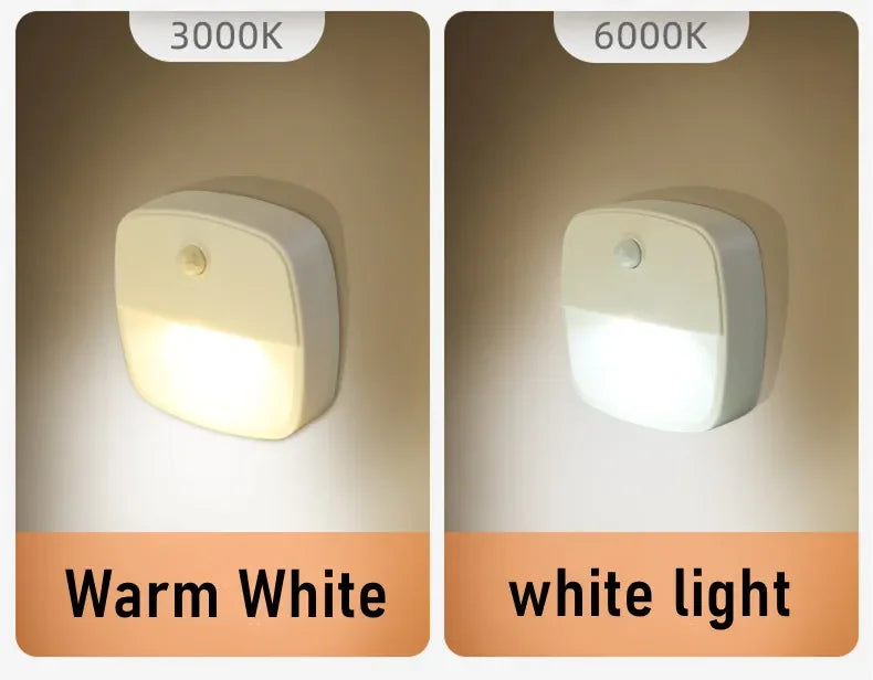 ZQQBYY LED Night Light Motion Sensor Wireless Lights AAA Battery Powered Bedroom Wall Staircase Closet Aisle Body Induction Lamp