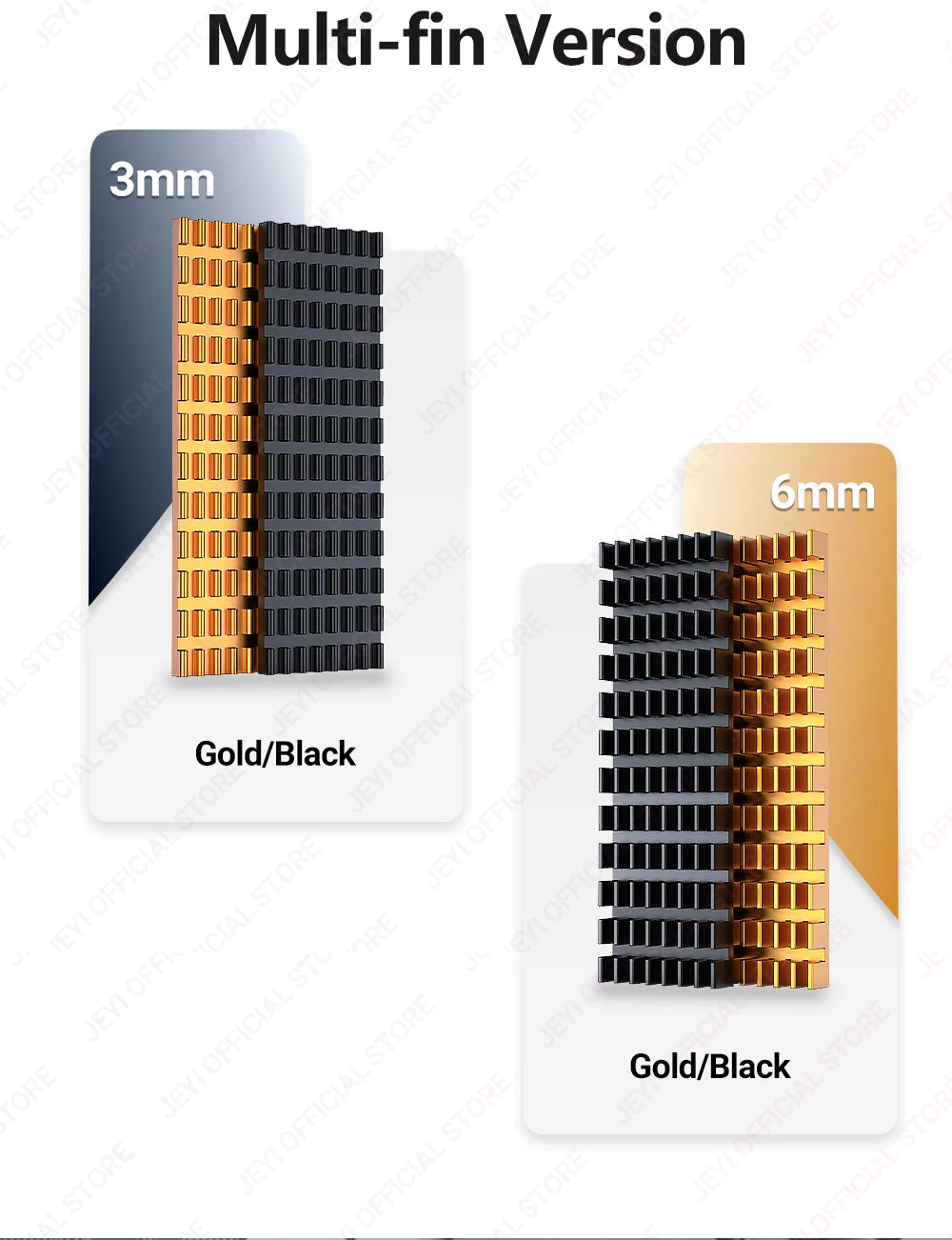JEYI M.2 2280 SSD Heatsink Aluminum Cooler Multi-version NVMe Radiator with Thermal Pad,Dust Paper for PS5/PC/Laptop
