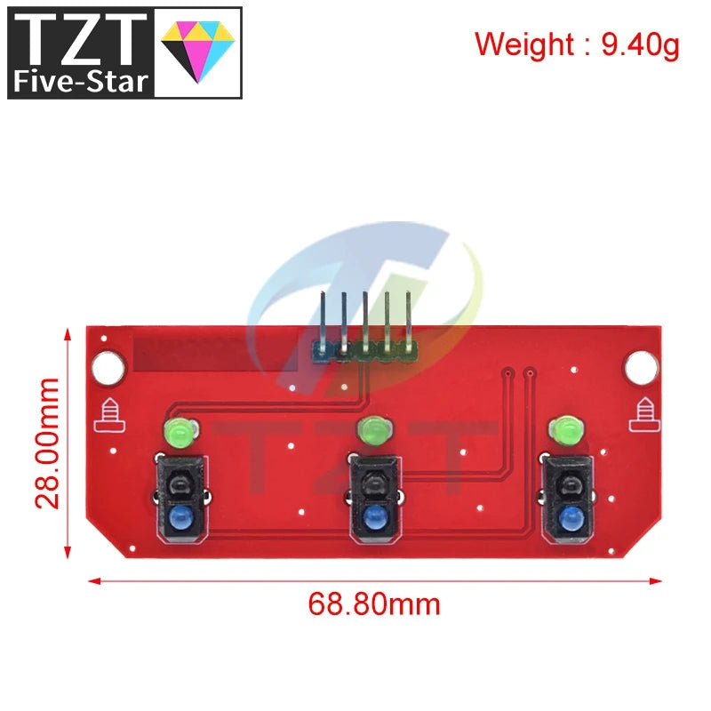 GREATZT Infrared Reflective Sensor TCRT5000 3-way Tracing/tracking Module Line Patrol Obstacle Avoidance Car Robot Sensor Module