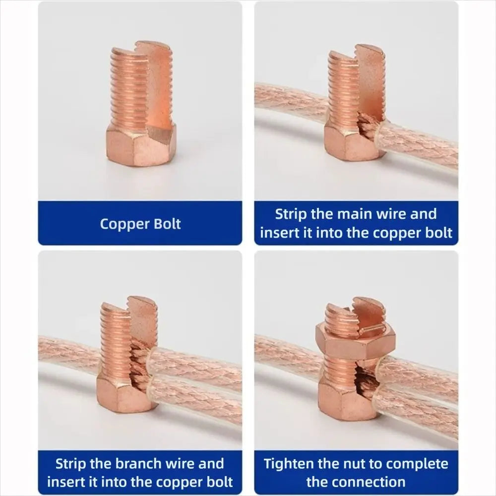 Electrical Equipment TJ Series Split Bolt Connector Sturdy Durable Copper Split Bolt Screw Terminal