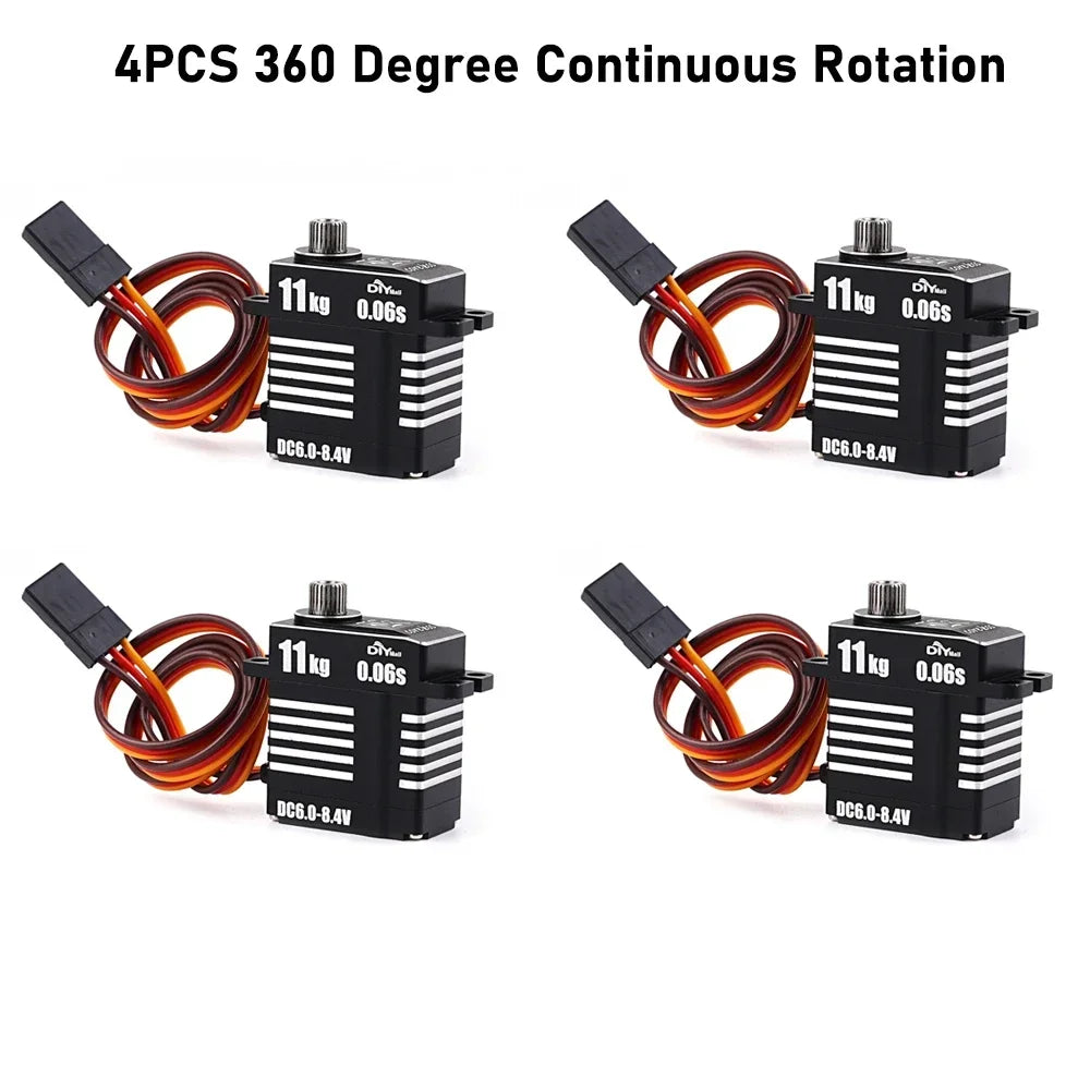Micro 8.4V 0.06S 11KG Digital Servo Motor Mini Full Metal Coreless Programmable Servos 180/270/360 Degree High Torque for RC Car
