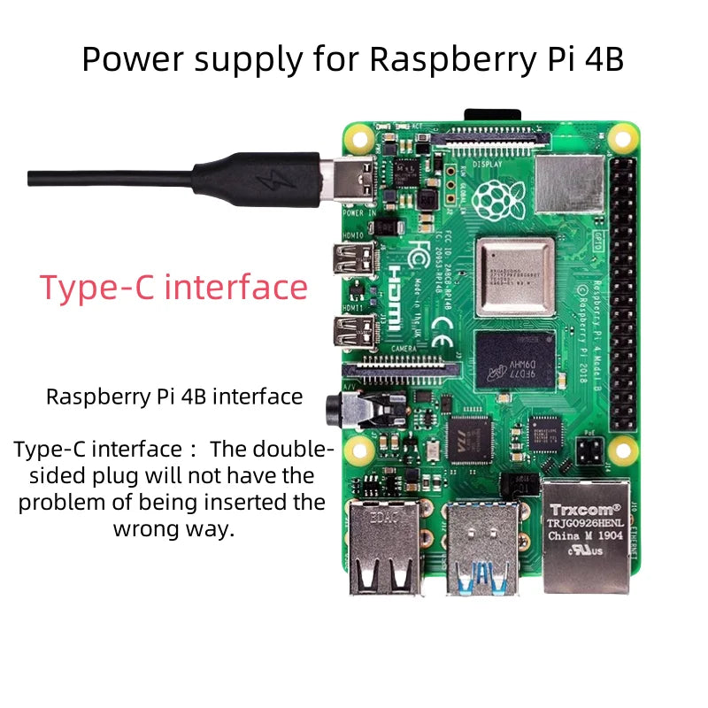 USB Type C 5V 3A Raspberry Pi 4 Power Adapter ON/OFF Switch Power Charger EU US UK AU Plug Power Charger for Orange Pi 3B Zero 3