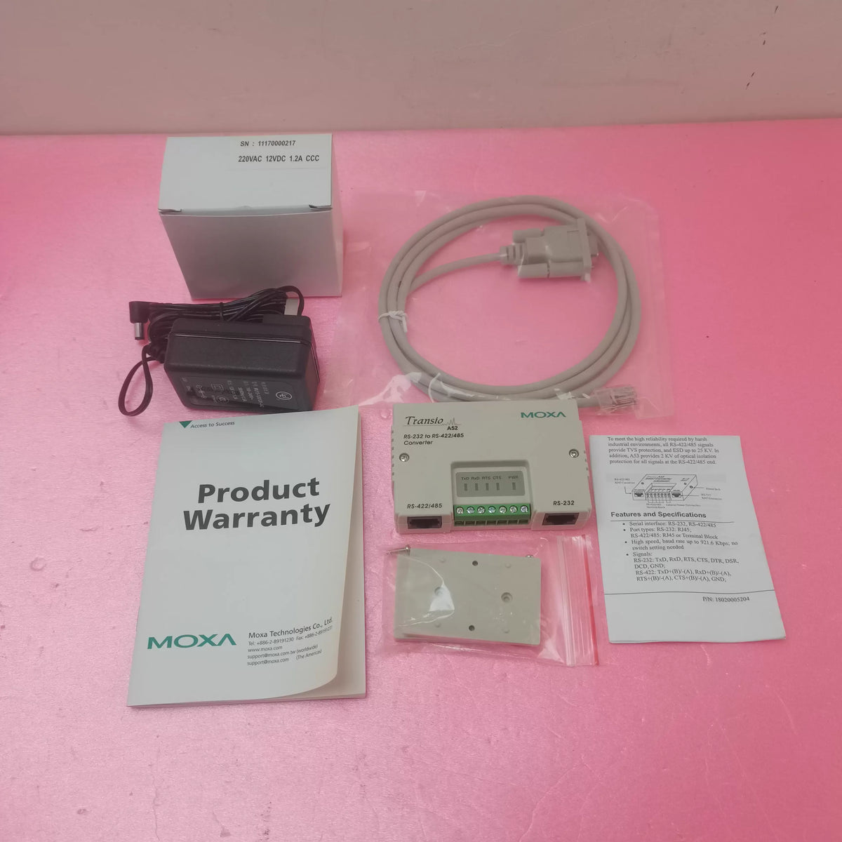 MOXA A52 A53 RS232 To RS-422/RS485 Bidirectional Converter RJ45 Optoelectronic Isolation Original