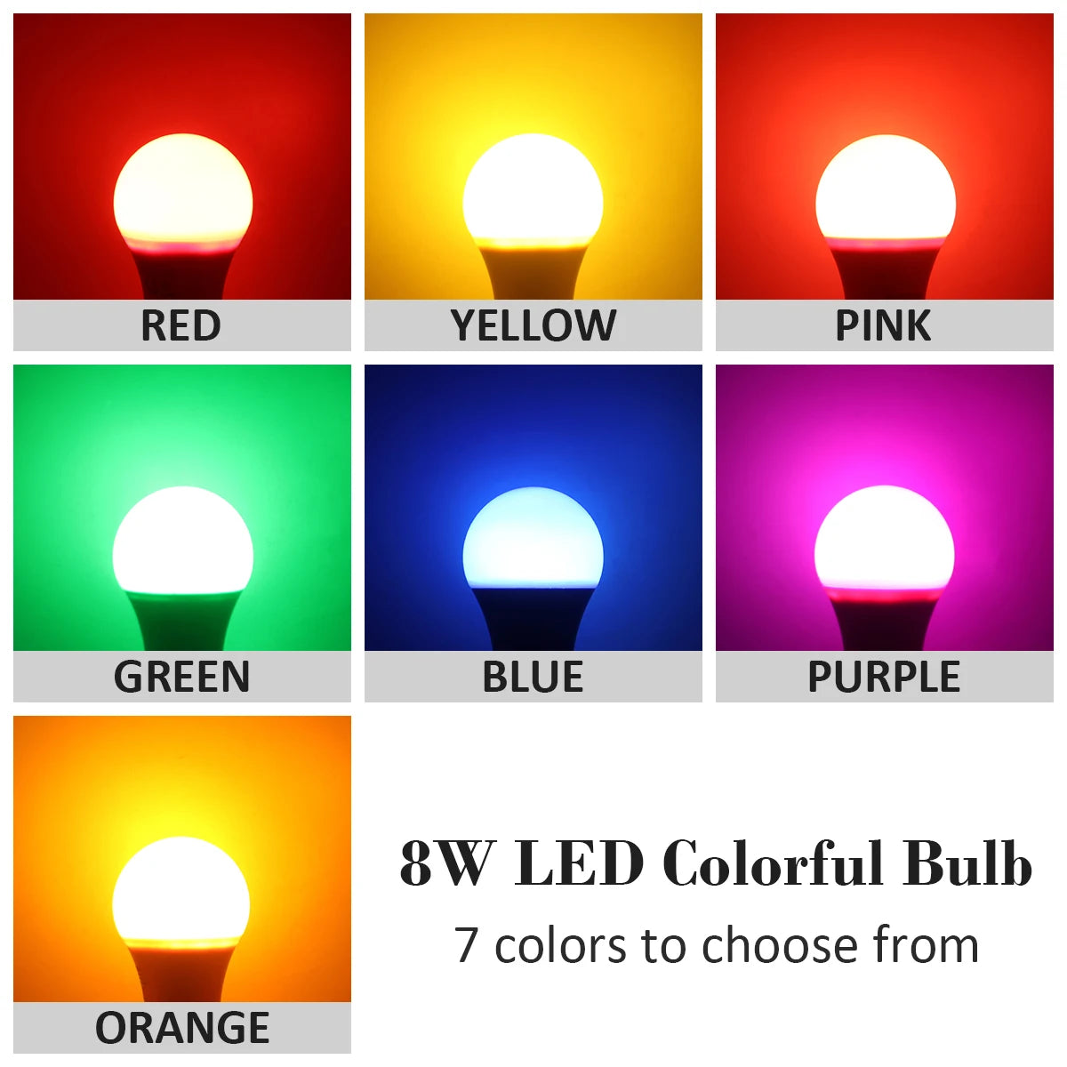 2-10pcs Colorful Bulb B22 E27 110V 220V Red Yellow Blue Green Pink Purple Orange Light Bulb Lamp for Home