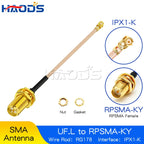 5PCS SMA Pigtail Jumper RP SMA Male Female to UF.L IPX IPX1 RG178 Cable Sockets Jack Connectors Adapter for Wifi Router GPS AP