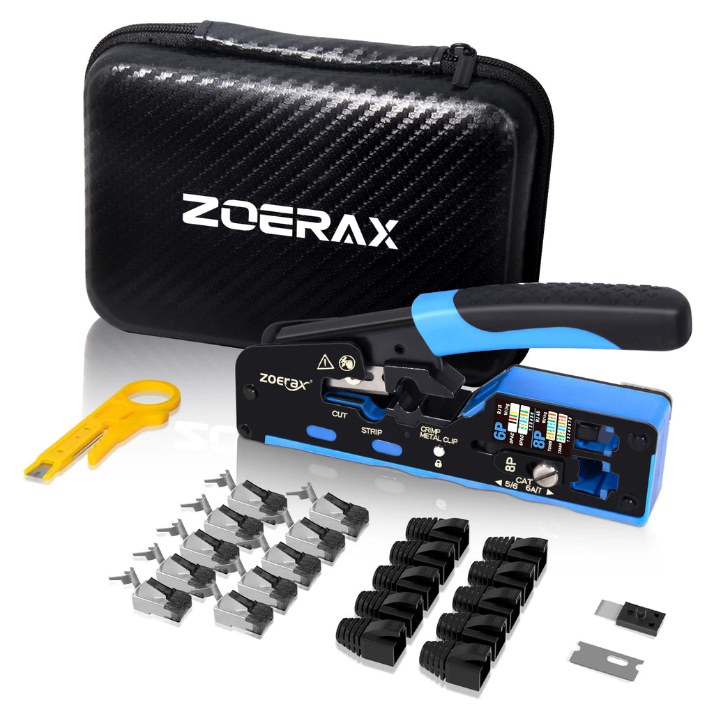 Natalink RJ45 Crimp Tool Kit Ethernet Network UTP/STP cable Pliers RJ45 RJ11/12 Connector Cat7/6a/6/5e/5 Crimper Cutter Stripper
