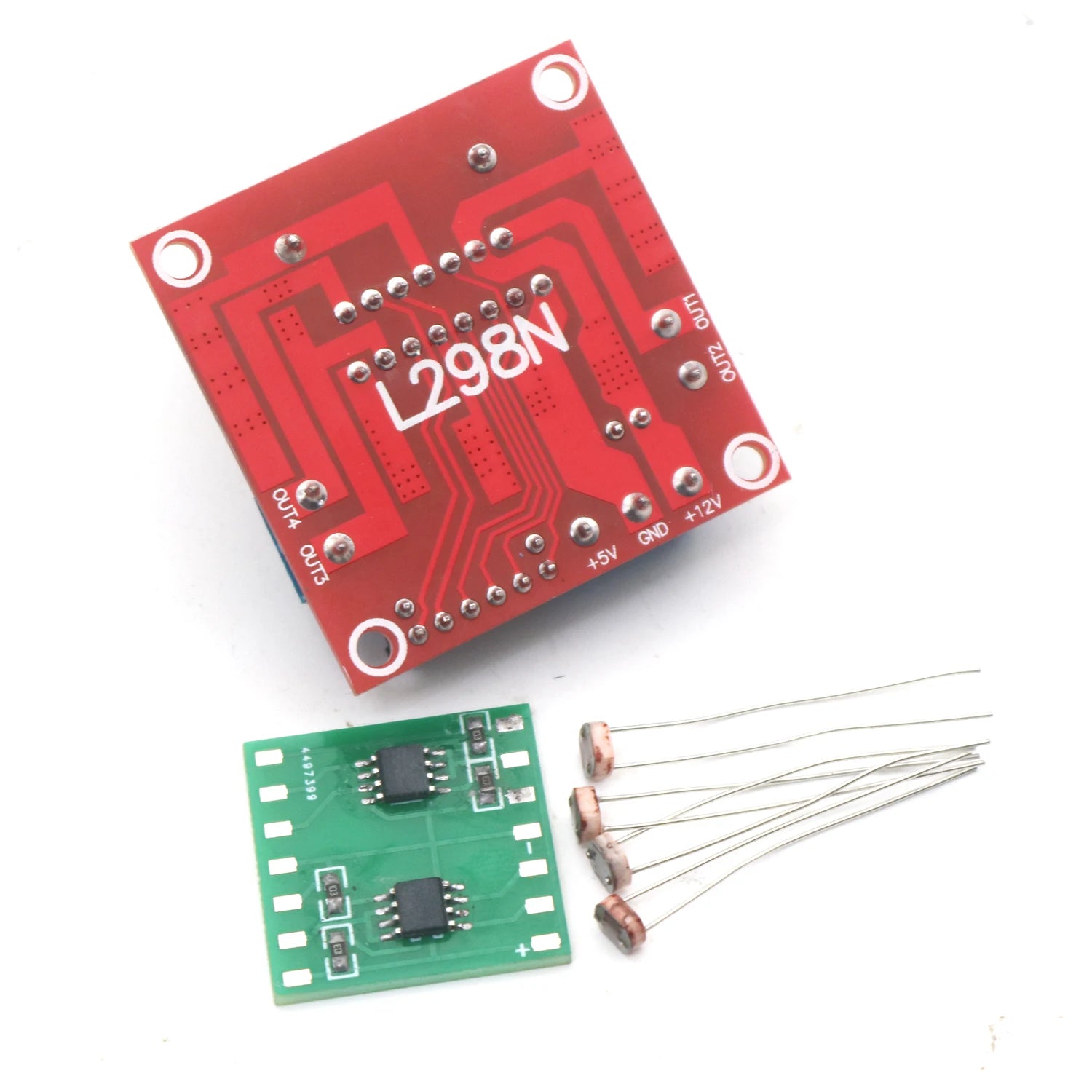 Dual Axis Solar Tracker Solar Automatic Tracker Tracking Sensor + L298N Motor Drive Board 4pcs 5539 Photoresistor