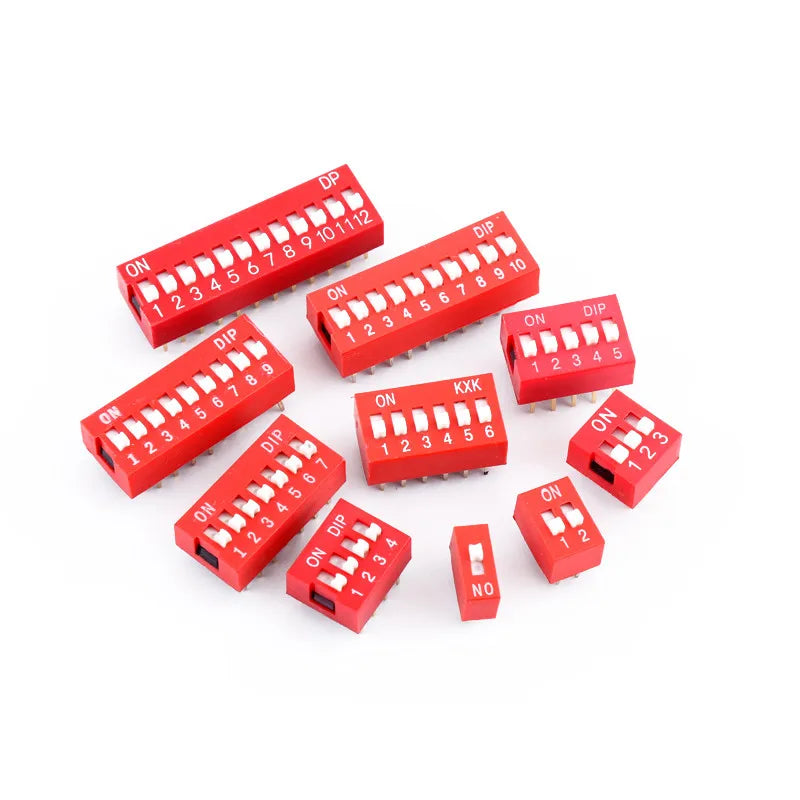 5PCS Slide Type Dip Switch Double Row Toggle Switches Module 2.54mm 1P2P3P4P5P6P7P8P9P10P-12PIN Position For Circuit Breadboards