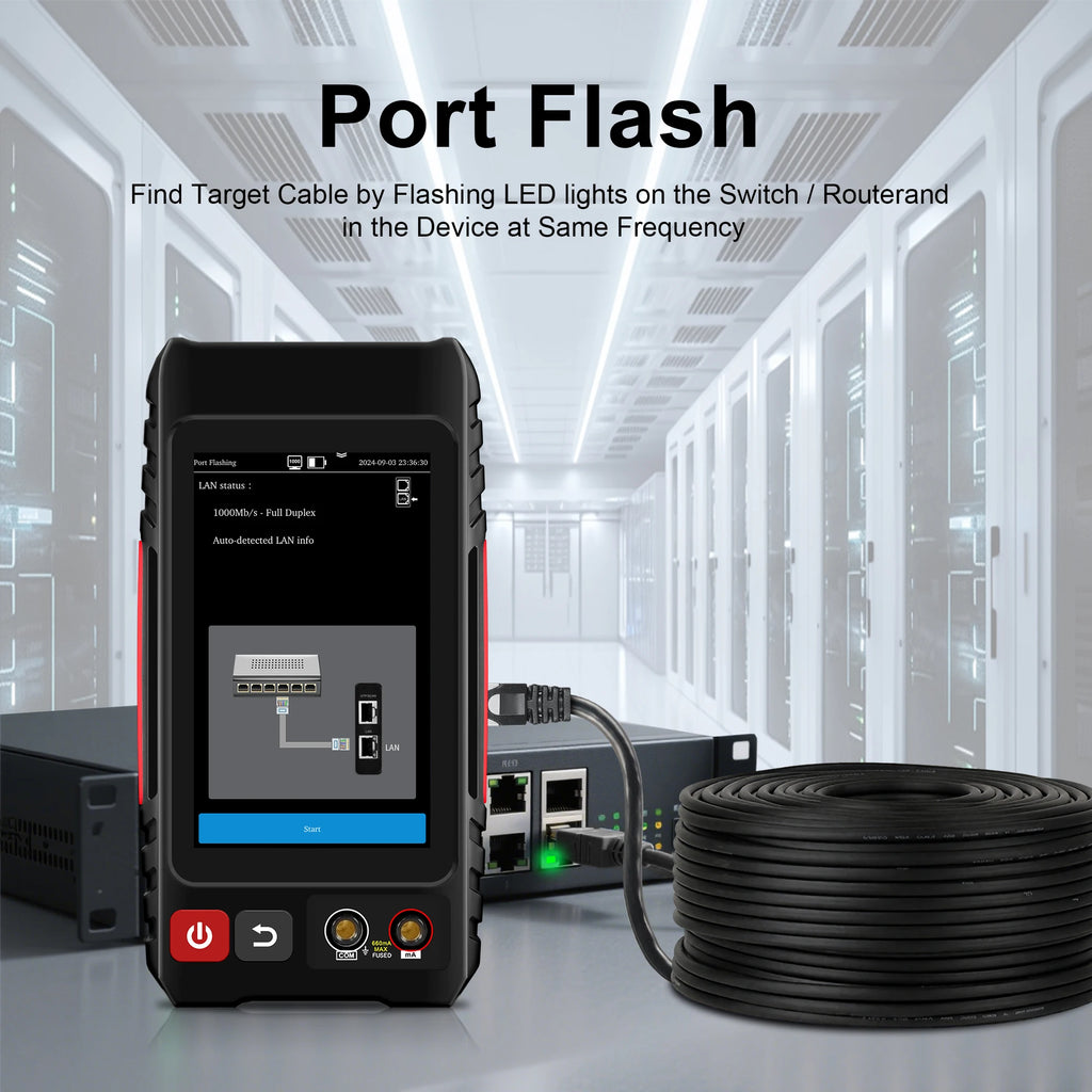 WANGLU All-in-One PoE Network Cable Tester, RJ45 TDR Test, PoE Detector, Digital multimeter & Fiber OPM/VFL/Level Meter LT-600T
