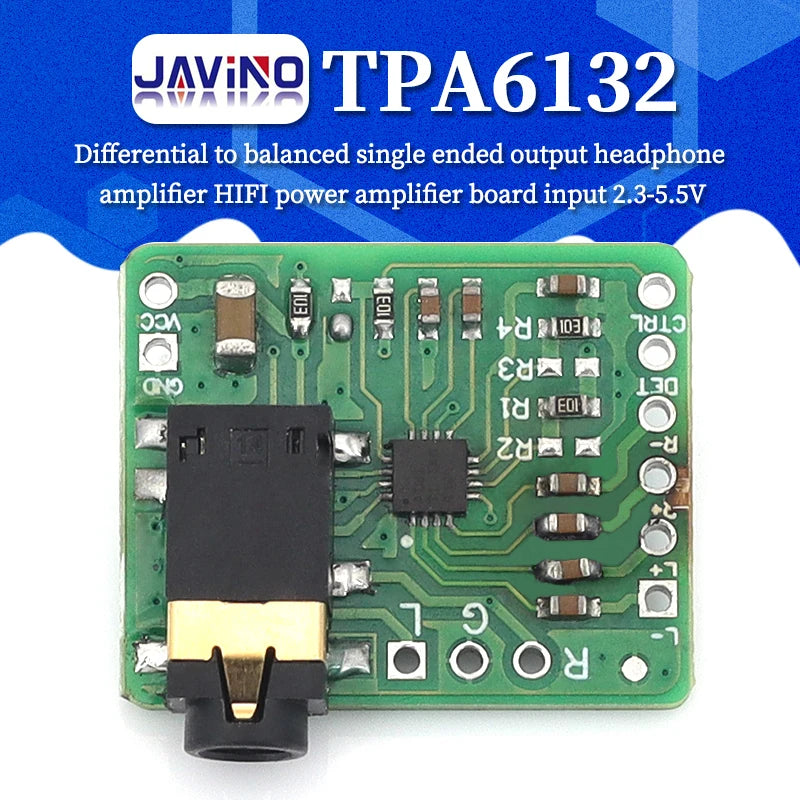 TPA6132 Balanced Headphone Amplifier Module Low Noise HIFI Stereo AMP DC 2.3-5.5V Differential Audio Amplifier Board