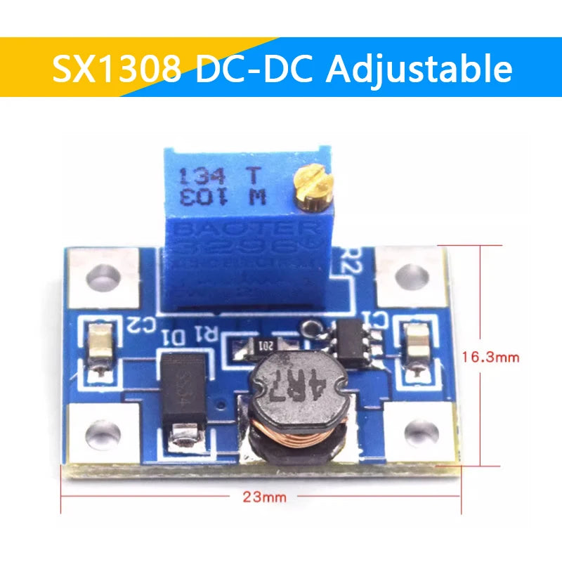 1-10PCS MT3608 SX1308 Adjustable Boost Module DC-DC Step Up Converter Module 2A 2V-24V To 5V 9V 12V 28V Boost Power Supply Board