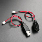 1 Piece USB Male and Female Head to XH2.54-2P Terminal Wire, 2-Core Power Cable, USB Socket to PH2.0 Terminal Adapter Cable