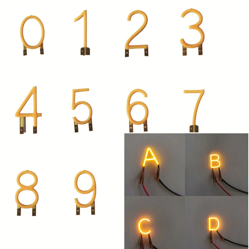 26 Letters A-Z  0-9 Numbers DIY COB Led Filament Symbols for Custom Signs 3V Decoration Retro Edison Bulb Lamp Parts LED Decor