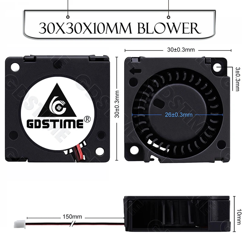 Gdstime 4010 24V Blower 12V 5V Cooler Fan 5015 Radial Fan 50x15MM Turbine Cooling Fan 30MM Micro Fan for 3D Printer Part Cooling