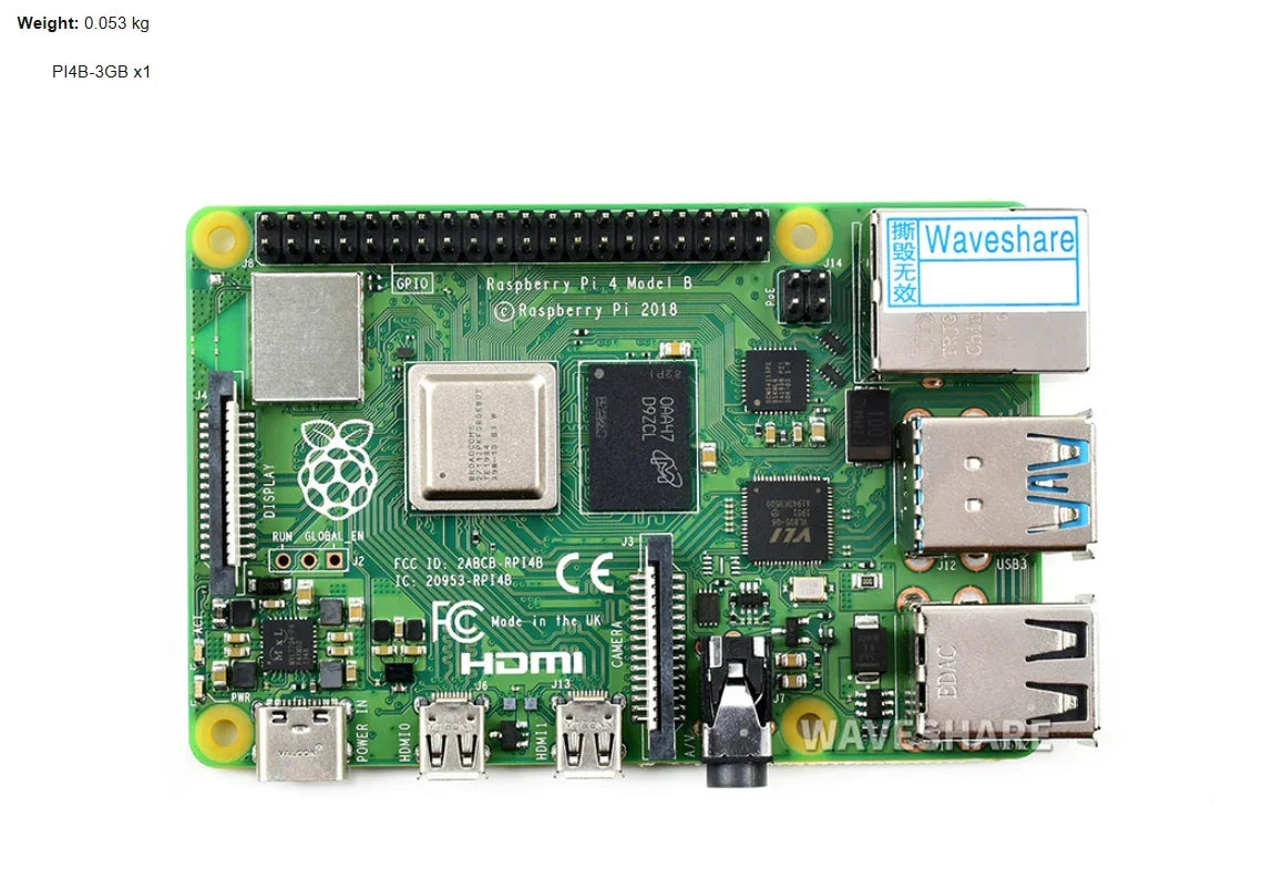 Raspberry Pi 4 Model B 3GB RAM, Completely Upgraded, 1.5GHz Quad-Core 64-Bit, 4K Dual, Gigabit Ethernet USB 3.0