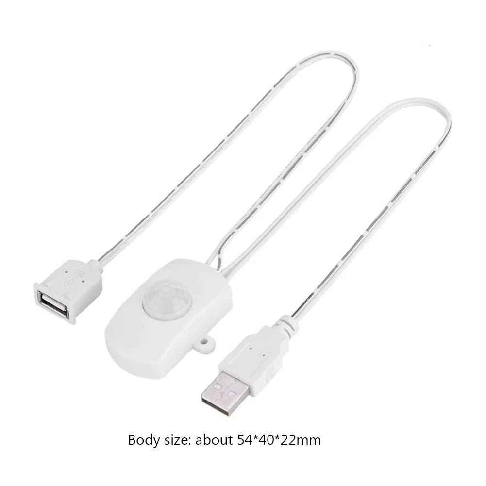 Mini Corridor Switch USB Interface PIR Infrared Motion Switch Practical Portable Adjustable for Bathroom Basement