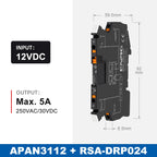 ENMG Ultra-Slim Intermediate Relay APAN3124, DC-to-DC 24VDC  1NO (Normally Open) Kit Solid State Electromagnetic Relay