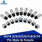 2-7 Pin GX16 Aviation Connector, Metal Male Plug Female Socket Industrial Wiring Terminal Adapter