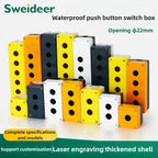 1/2/3/4/5 Hole Button Switch Control Box Button Emergency Stop Dustproof Waterproof IP65 Button Thickened Yellow Gray