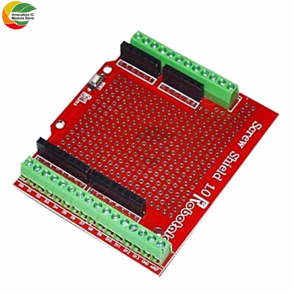 Proto Screw Shield PCB Expansion Board for Arduino Open Source Reset Button for Breadboard 3.81 Terminal Double-sided Solder DIY