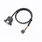 1PCS Dual USB 2.0 Type A Female to Motherboard 9 Pin Header Cable with Screw Panel Mount Holes 30cm