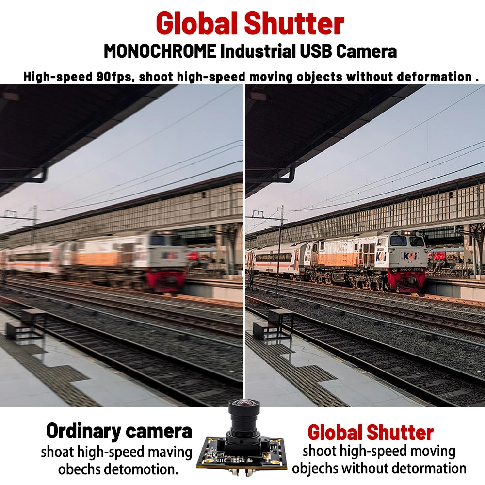WGWK 1080P 90FPS Global Shutter High Frame Rate AR0234 USB Camera Industrial Module UVC Plug Play With No Distortion M12 Lens